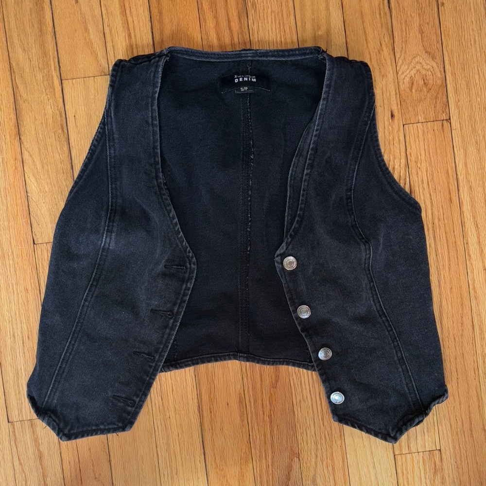 Refuge Black Denim Vest